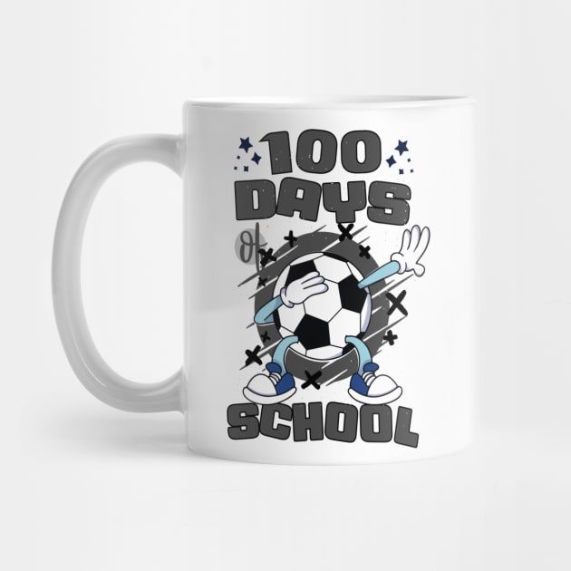 100 days of school featuring a dabbing Football #6 by XYDstore